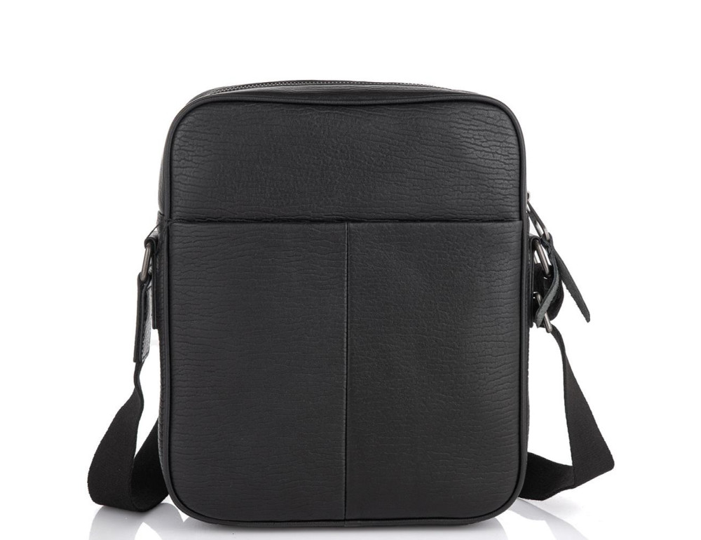 Чоловіча шкіряна сумка через плече чорна Tiding Bag SM8-909A - Фотографія № 4
