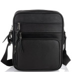 Чоловіча шкіряна сумка через плече чорна Tiding Bag SM8-909A - Фотографія № 104