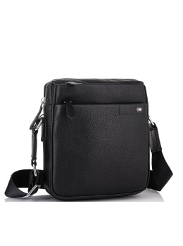 Чоловіча шкіряна сумка через плече чорна Tiding Bag SM8-919A