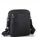 Мужская кожаная сумка через плечо черная Tiding Bag SM8-9686-4A - Фото № 100