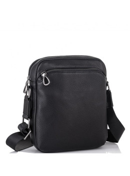 Мужская кожаная сумка через плечо черная Tiding Bag SM8-9686-4A