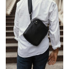 Мужская кожаная сумка через плечо черная Tiding Bag SM8-9686-4A - Фото № 104