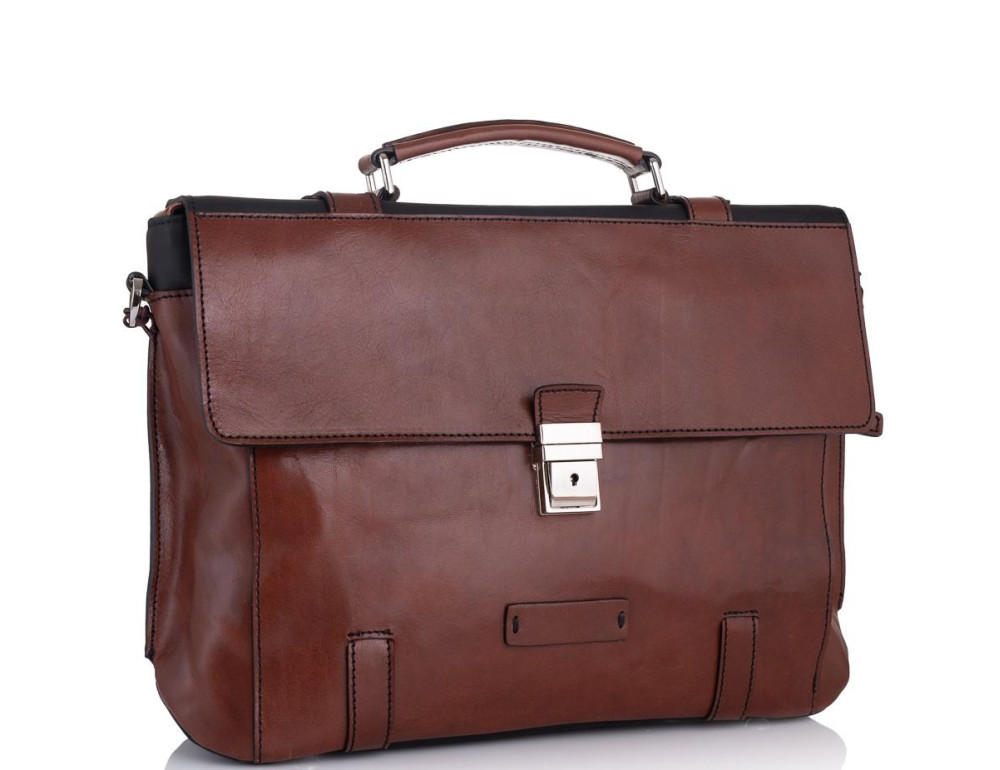 Уценка! Стильный мужской кожаный коричневый портфель Tiding Bag T0041-5 - Фото № 1 Уценка! Стильный мужской кожаный коричневый портфель Tiding Bag T0041-5 - Фото № 1