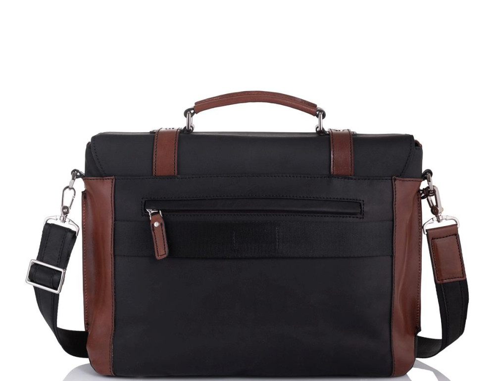 Уценка! Стильный мужской кожаный коричневый портфель Tiding Bag T0041-5 - Фото № 3