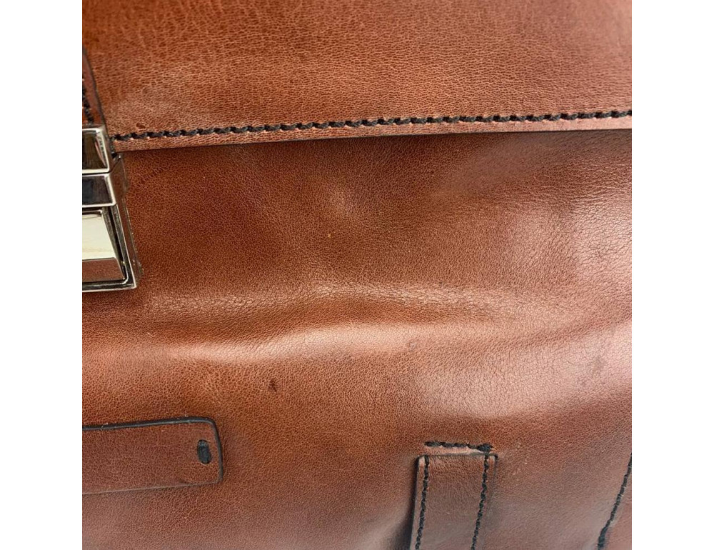 Уценка! Стильный мужской кожаный коричневый портфель Tiding Bag T0041-5 - Фото № 5