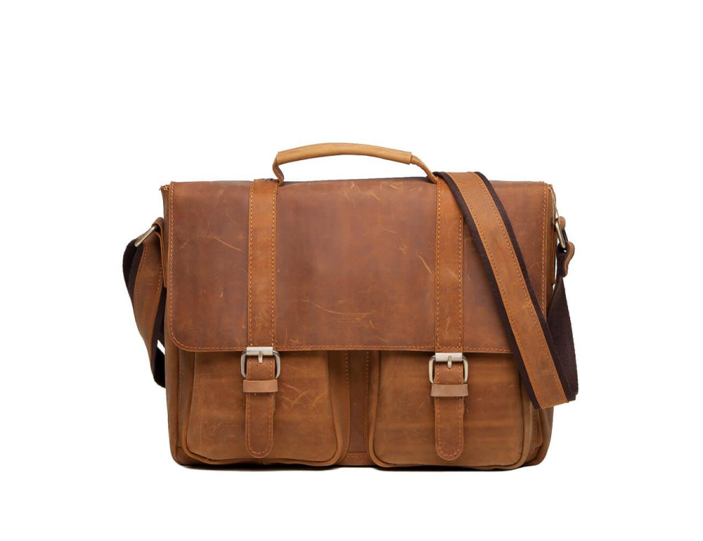 Мужской кожаный портфель TIDING BAG t0001 - Фото № 3