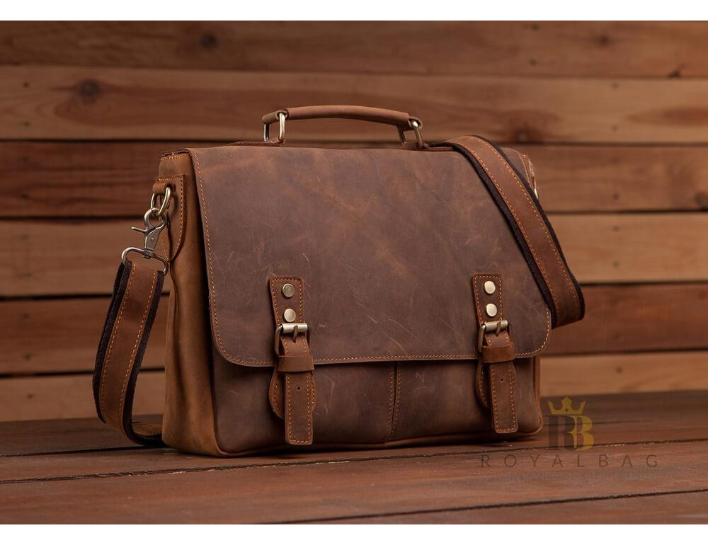 Мужской кожаный портфель TIDING BAG t0003 - Фото № 2