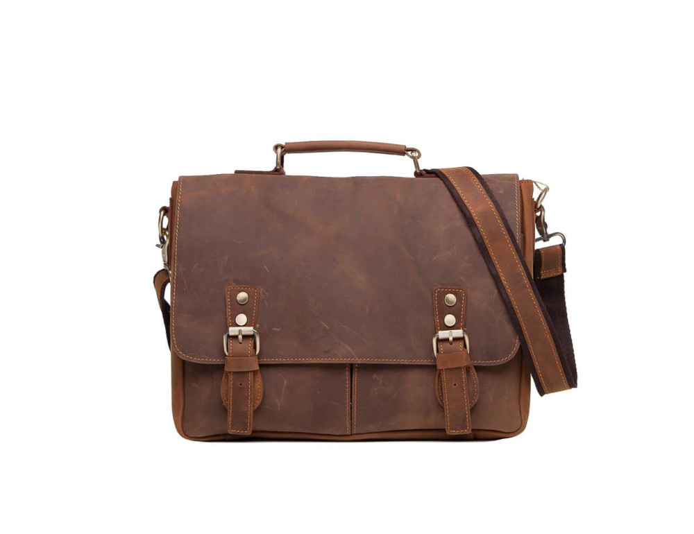 Мужской кожаный портфель TIDING BAG t0003 - Фото № 6