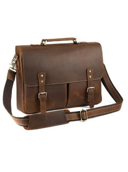 Міцний чоловічий шкіряний портфель з відділом для ноутбука TIDING BAG t0016