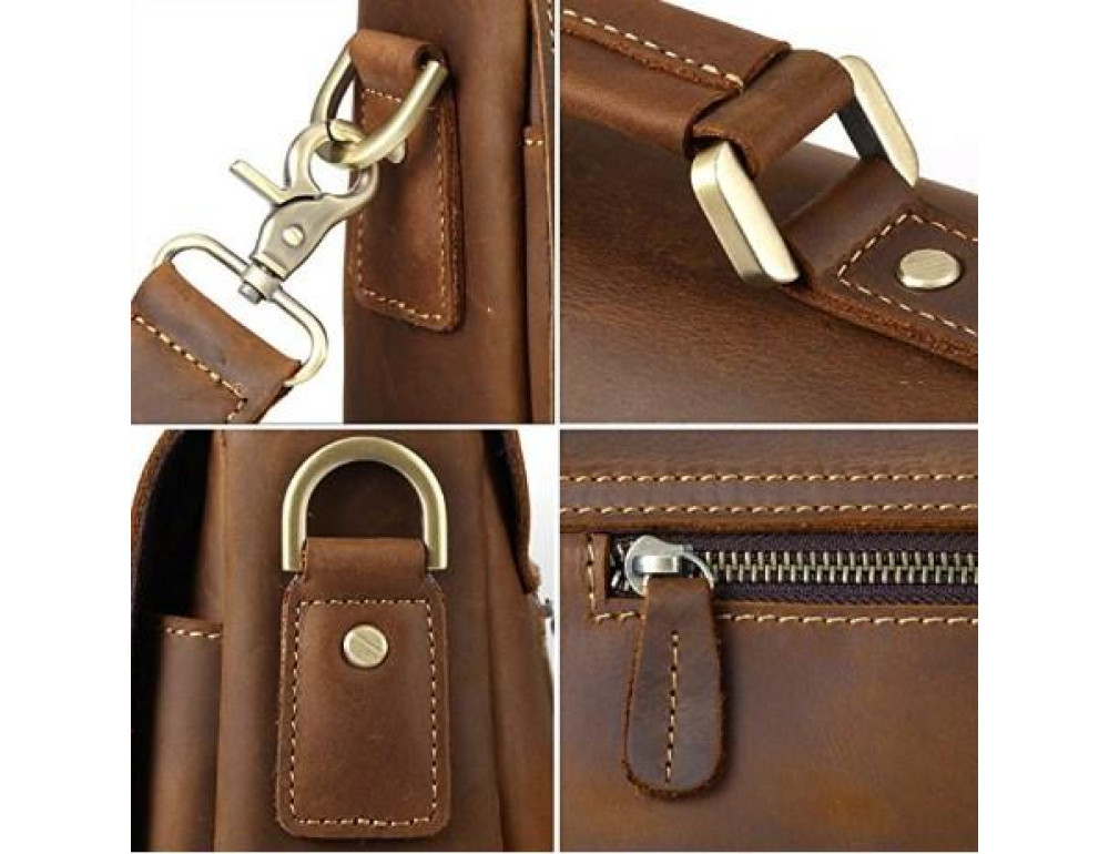Міцний чоловічий шкіряний портфель з відділом для ноутбука TIDING BAG t0016 - Фотографія № 2