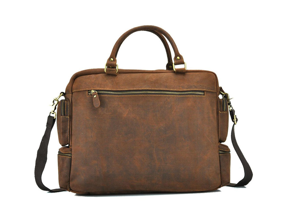 Містка чоловіча шкіряна сумка для ноутбука Tiding Bag t0017 - Фотографія № 2