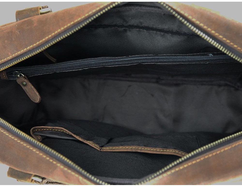 Містка чоловіча шкіряна сумка для ноутбука Tiding Bag t0017 - Фотографія № 4