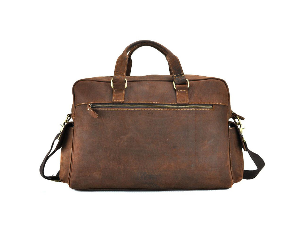 Мужская дорожная сумка из натуральной кожи с отделом для ноутбука Tiding Bag t0018 - Фото № 3