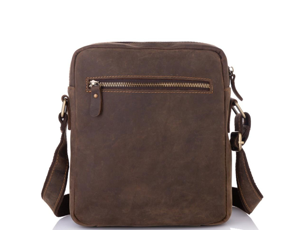 Мужская кожаная сумка через плечо в винтажном стиле Tiding Bag t0022R - Фото № 2