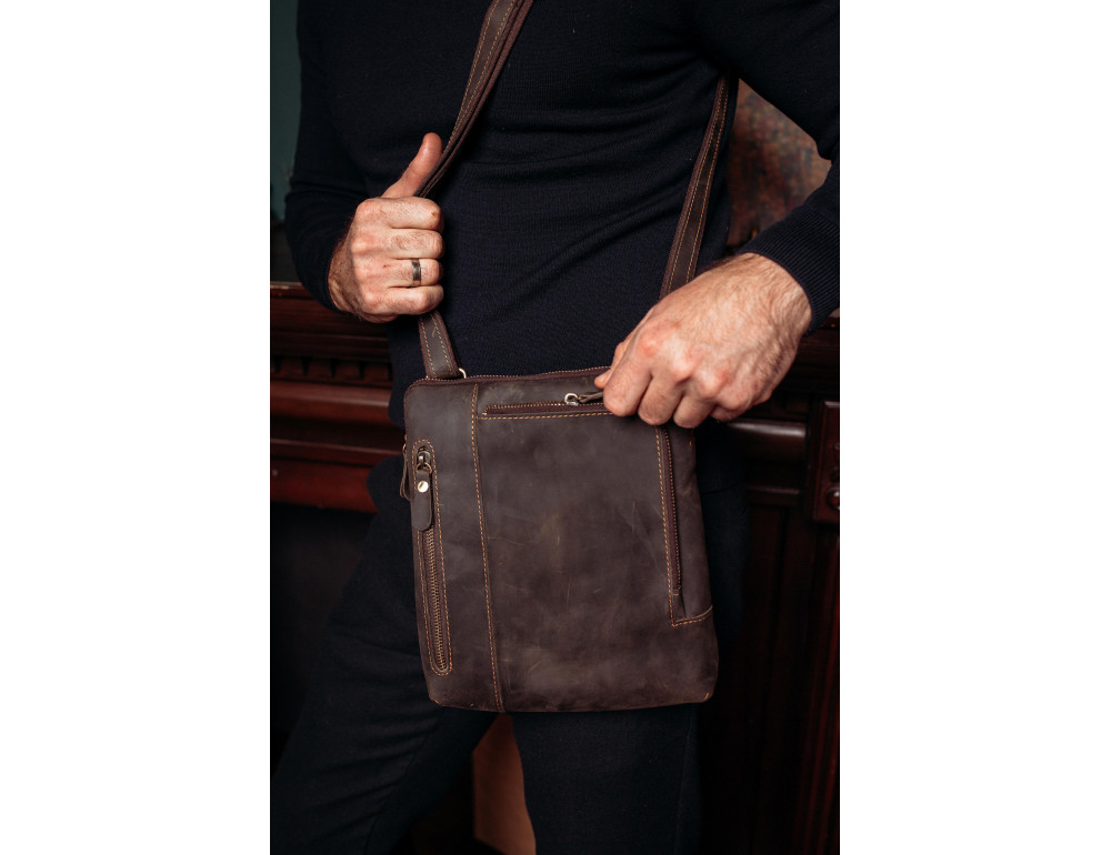 Сумка через плече чоловіча коричнева Tiding Bag t0030R - Фотографія № 2