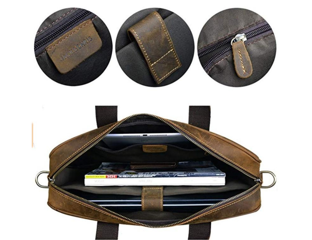 Сумка для ноутбука мужская с кожаным ремнем Tiding Bag t0033 - Фото № 3