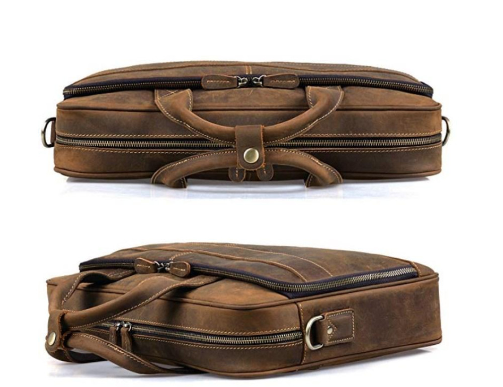 Сумка для ноутбука мужская с кожаным ремнем Tiding Bag t0033 - Фото № 4