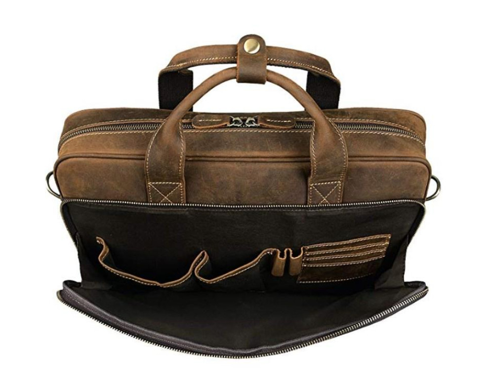 Сумка для ноутбука мужская с кожаным ремнем Tiding Bag t0033 - Фото № 6