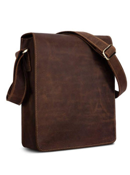 Сумка-планшет мужская каркасная кожаная Tiding Bag t0034