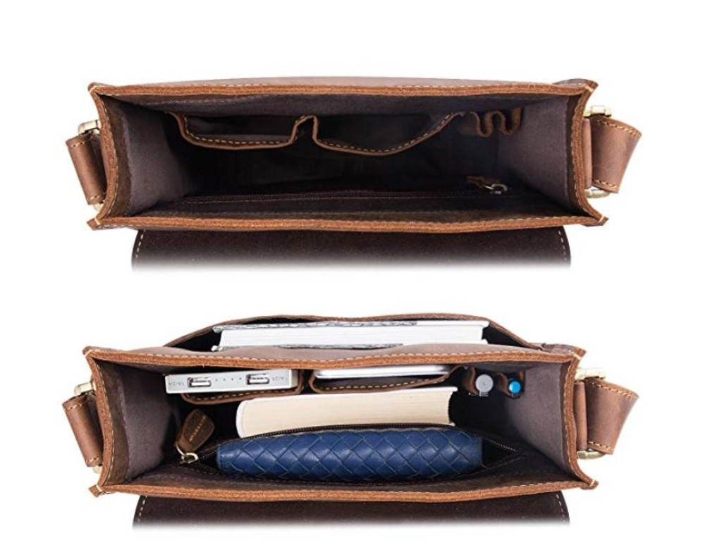 Сумка-планшет мужская каркасная кожаная Tiding Bag t0034 - Фото № 2