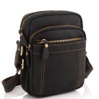 Чоловіча сумка на плече чорна шкіряна Tiding Bag t0036A - Фотографія № 100