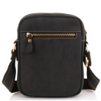 Чоловіча сумка на плече чорна шкіряна Tiding Bag t0036A - Фотографія № 103