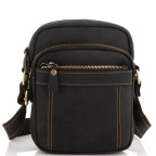 Чоловіча сумка на плече чорна шкіряна Tiding Bag t0036A - Фотографія № 104