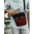 Мужская кожаная сумка через плечо Tiding Bag t0037 - Фото № 104