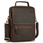 Сумка чоловіча через плече натуральна шкіра з ручкою Tiding Bag t0040 - Фотографія № 100