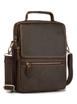 Сумка мужская через плечо натуральная кожа с ручкой Tiding Bag t0040