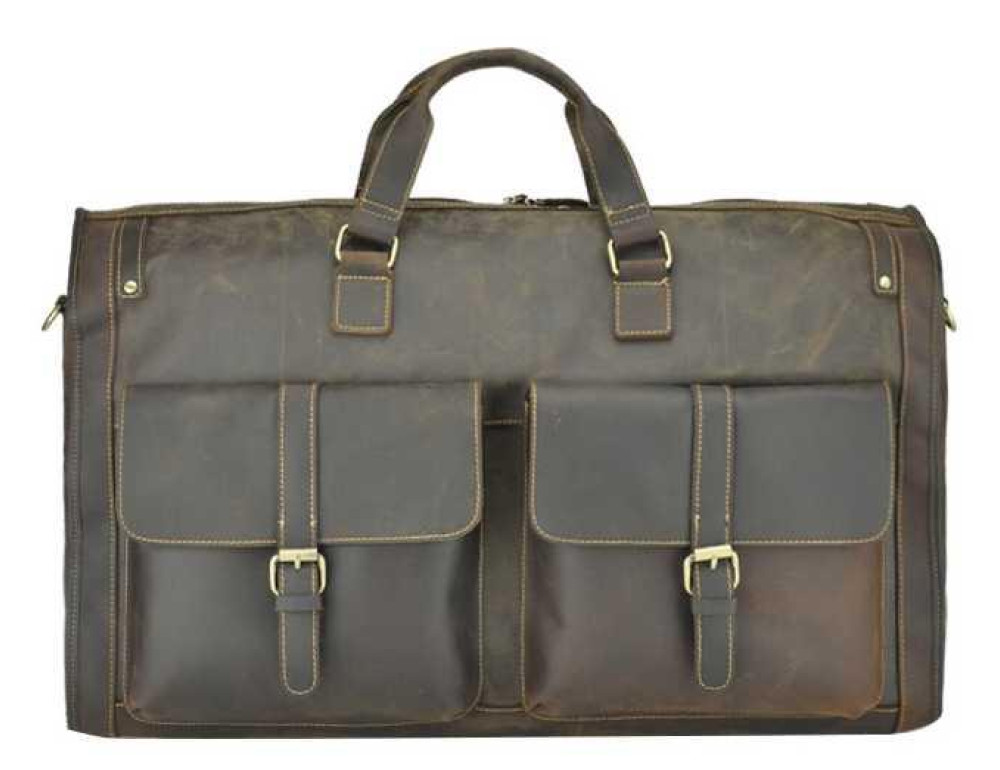 Cумка дорожная из натуральной кожи Tiding Bag t0050DB - Фото № 2