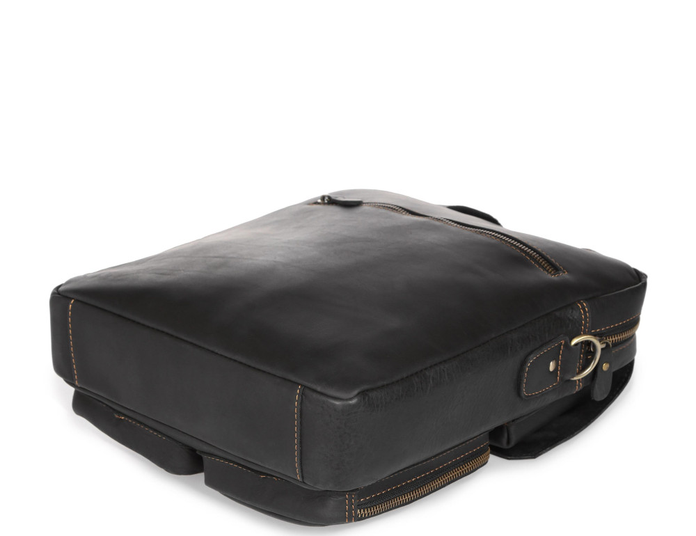Вертикальная мужская кожаная сумка через плечо для документов Tiding Bag t1072A - Фото № 3
