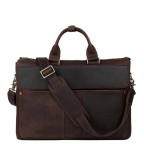 Сумка-портфель для ноутбука мужская кожаная 17 дюймов Tiding Bag t1096 - Фото № 100
