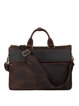 Сумка-портфель для ноутбука мужская кожаная 17 дюймов Tiding Bag t1096