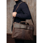 Сумка-портфель для ноутбука мужская кожаная 17 дюймов Tiding Bag t1096 - Фото № 101