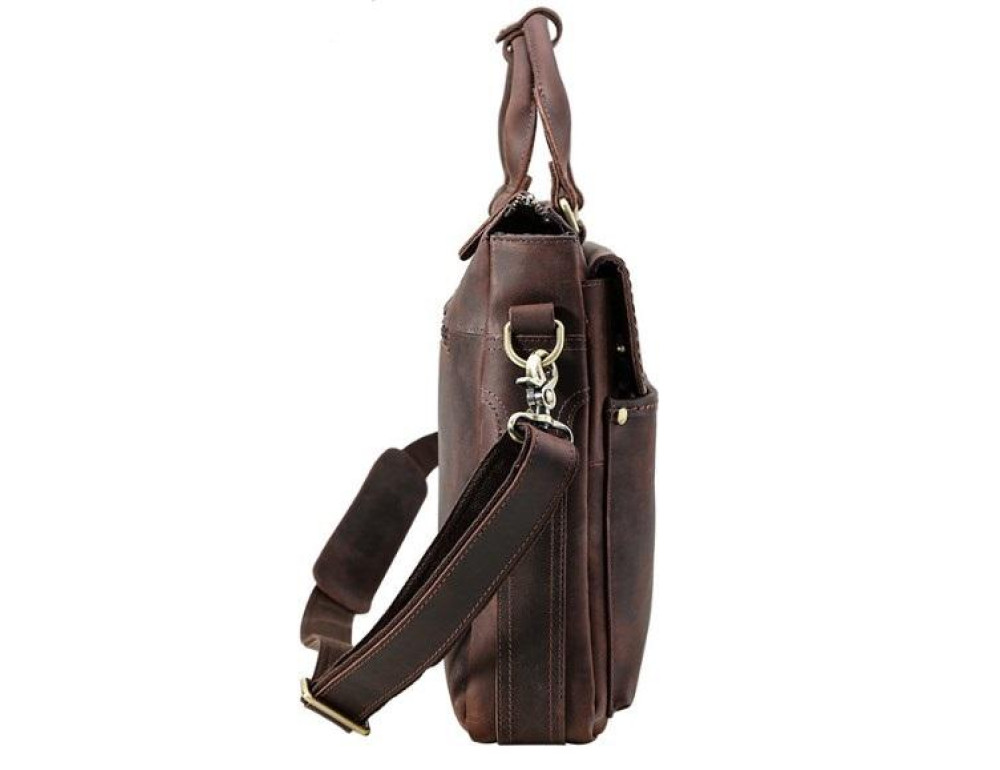 Сумка-портфель для ноутбука мужская кожаная 17 дюймов Tiding Bag t1096 - Фото № 3