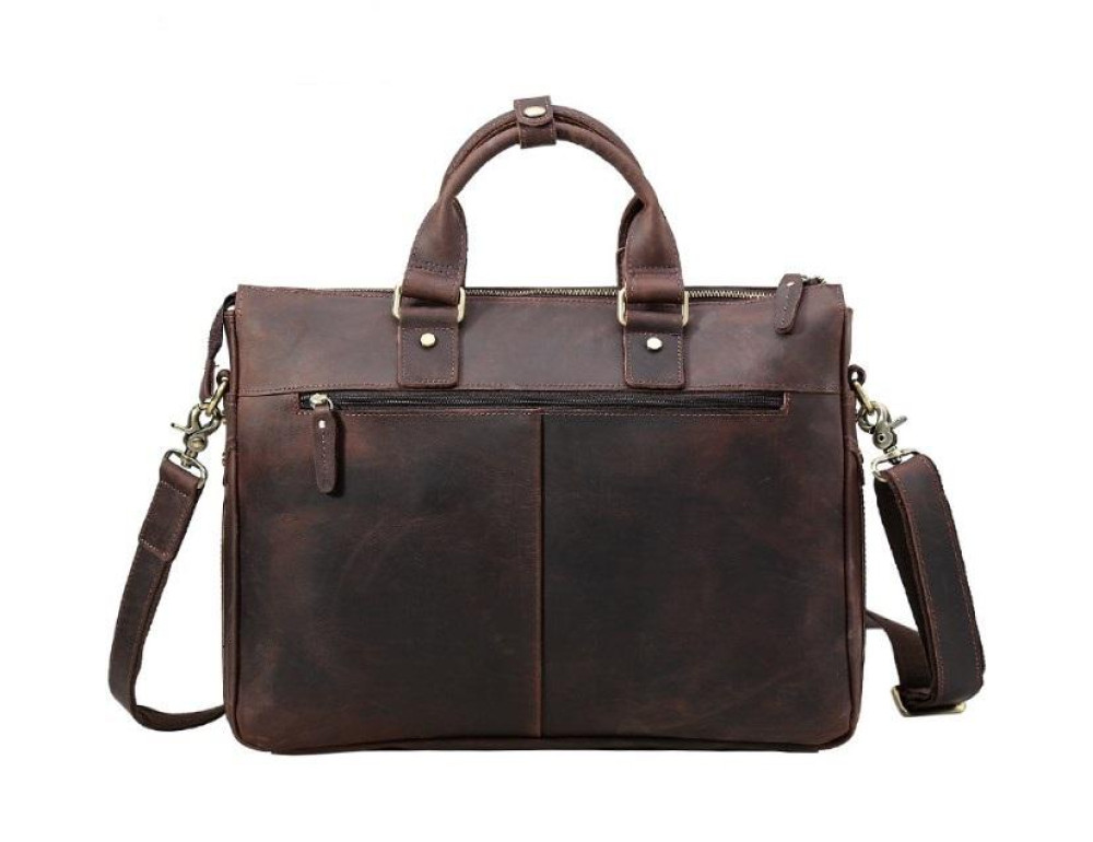 Сумка-портфель для ноутбука мужская кожаная 17 дюймов Tiding Bag t1096 - Фото № 4