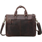 Сумка-портфель для ноутбука мужская кожаная 17 дюймов Tiding Bag t1096 - Фото № 103
