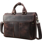Сумка-портфель для ноутбука мужская кожаная 17 дюймов Tiding Bag t1096 - Фото № 105
