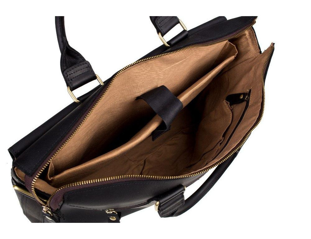 Элегантная большая мужская кожаная сумка 17 диагональ Tiding Bag t1096A - Фото № 2
