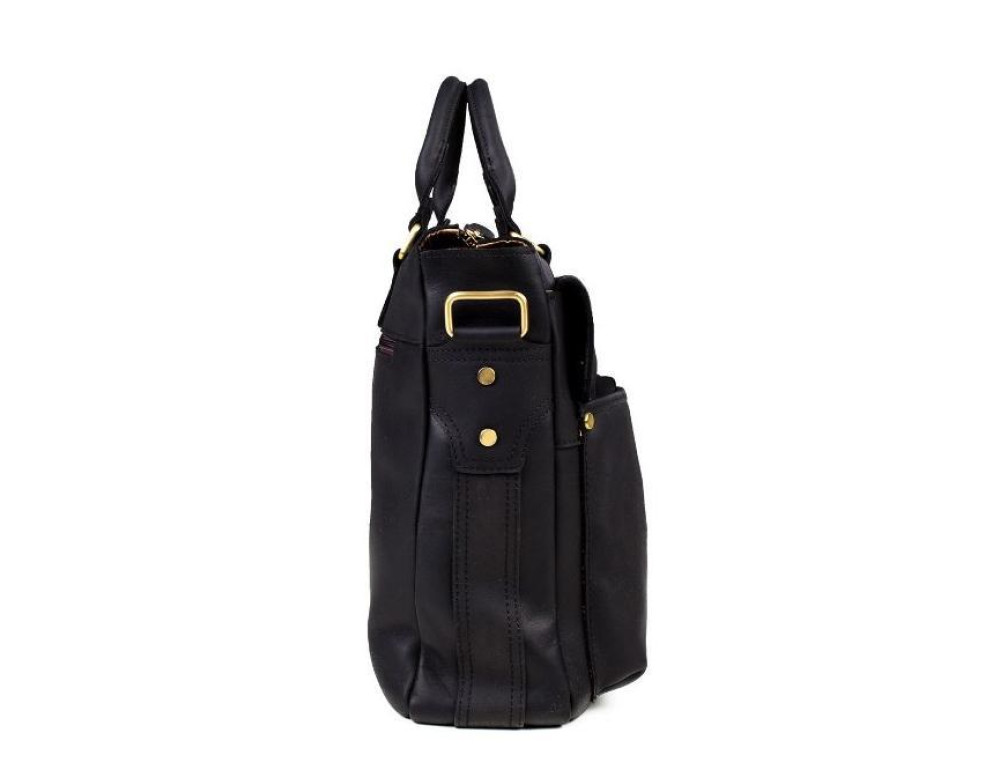 Элегантная большая мужская кожаная сумка 17 диагональ Tiding Bag t1096A - Фото № 3