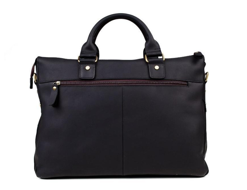 Элегантная большая мужская кожаная сумка 17 диагональ Tiding Bag t1096A - Фото № 4