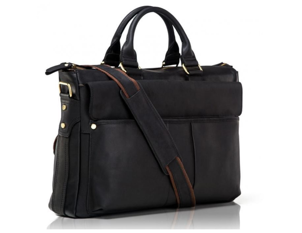 Элегантная большая мужская кожаная сумка 17 диагональ Tiding Bag t1096A - Фото № 5
