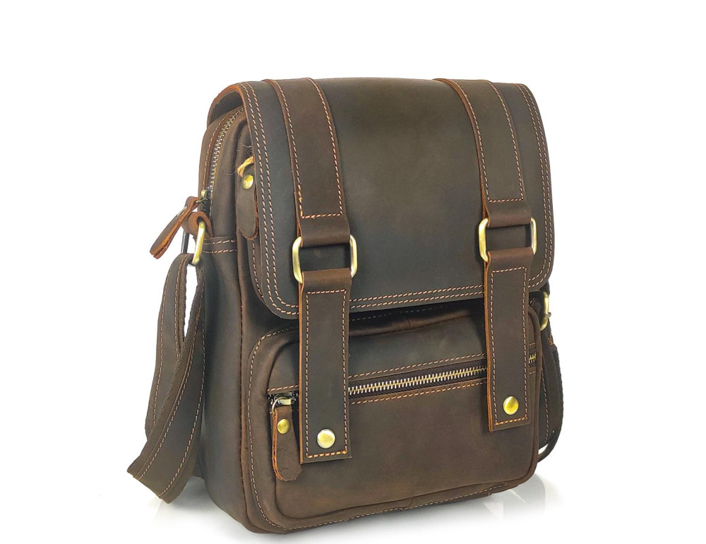 Чоловічий месенджер із вінтажної коричневої шкіри Tiding Bag T1172 - Фотографія № 1 Чоловічий месенджер із вінтажної коричневої шкіри Tiding Bag T1172 - Фотографія № 1