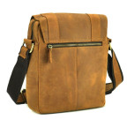 Эксклюзивный мужской кожаный мессенджер через плечо рыжий Tiding Bag T1172C - Фото № 101