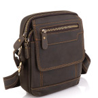 Мужская кожаная сумка коричневая Tiding Bag t2101 - Фото № 100