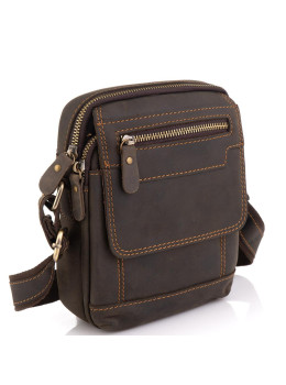 Мужская кожаная сумка коричневая Tiding Bag t2101