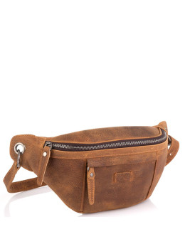 Мужская сумка на пояс коричневая Tiding Bag t2103C