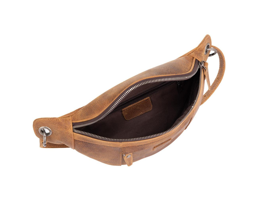 Мужская сумка на пояс коричневая Tiding Bag t2103C - Фото № 3