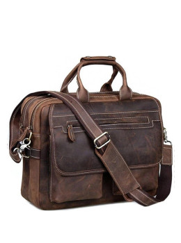Містка чоловіча сумка-портфель вінтажна шкіра Tiding Bag t29523